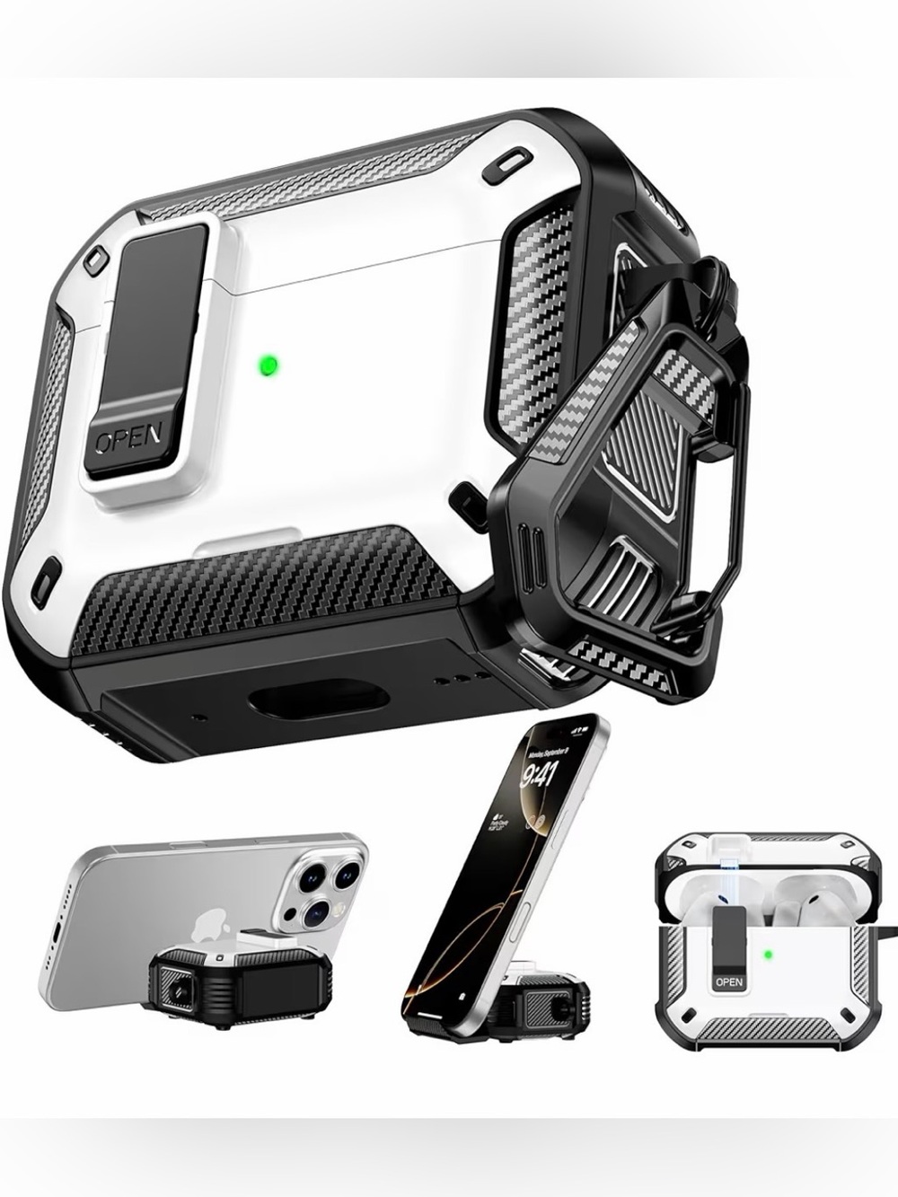 For AirPods 3 Rugged Protective Case Wireless & Phone Stand